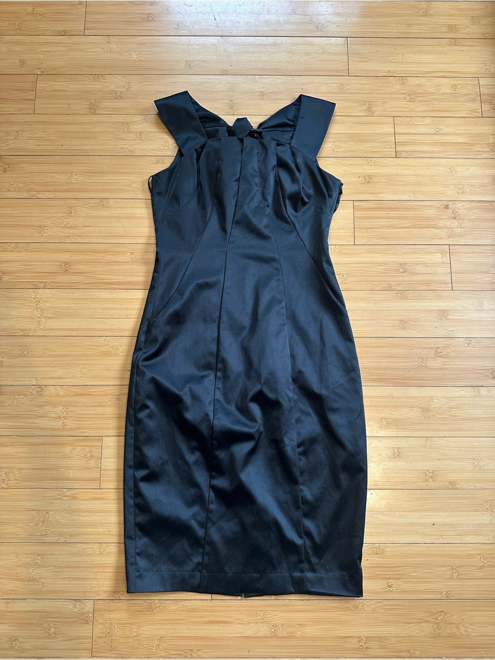 The Limited Black Midi Sheath Dress with Wide Straps